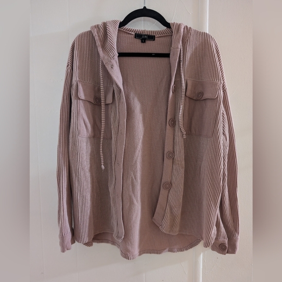 Vibe Tops - Vibe Blush Ribbed Hoodie